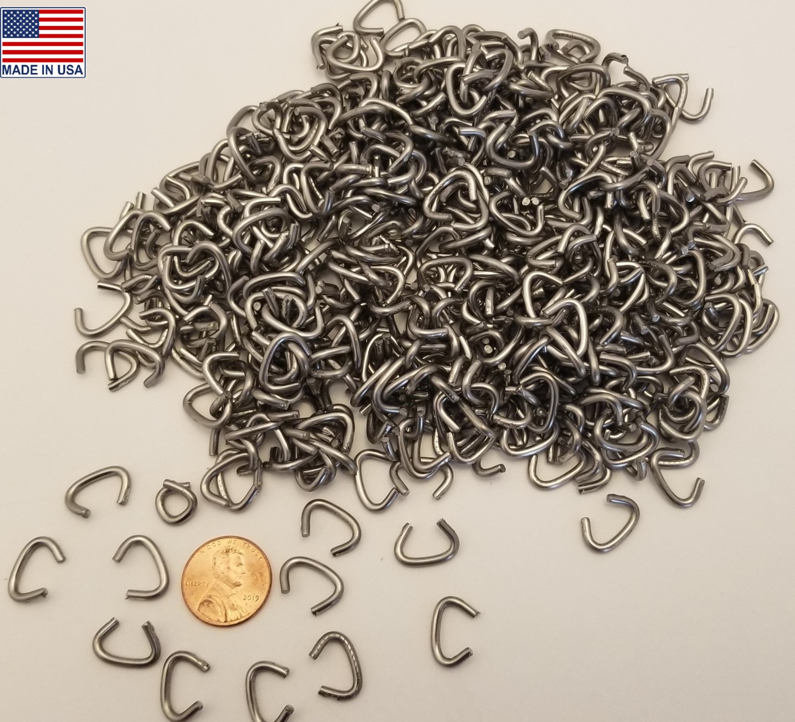 3/8 Inch Stainless Steel Hog Rings (500) - Made in the USA